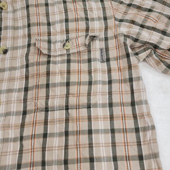 Woolrich Shirt Mens Size Large Beige Flannel Gorpcore Hiking Grunge Job Y2k Gorp - Picture 9 of 16